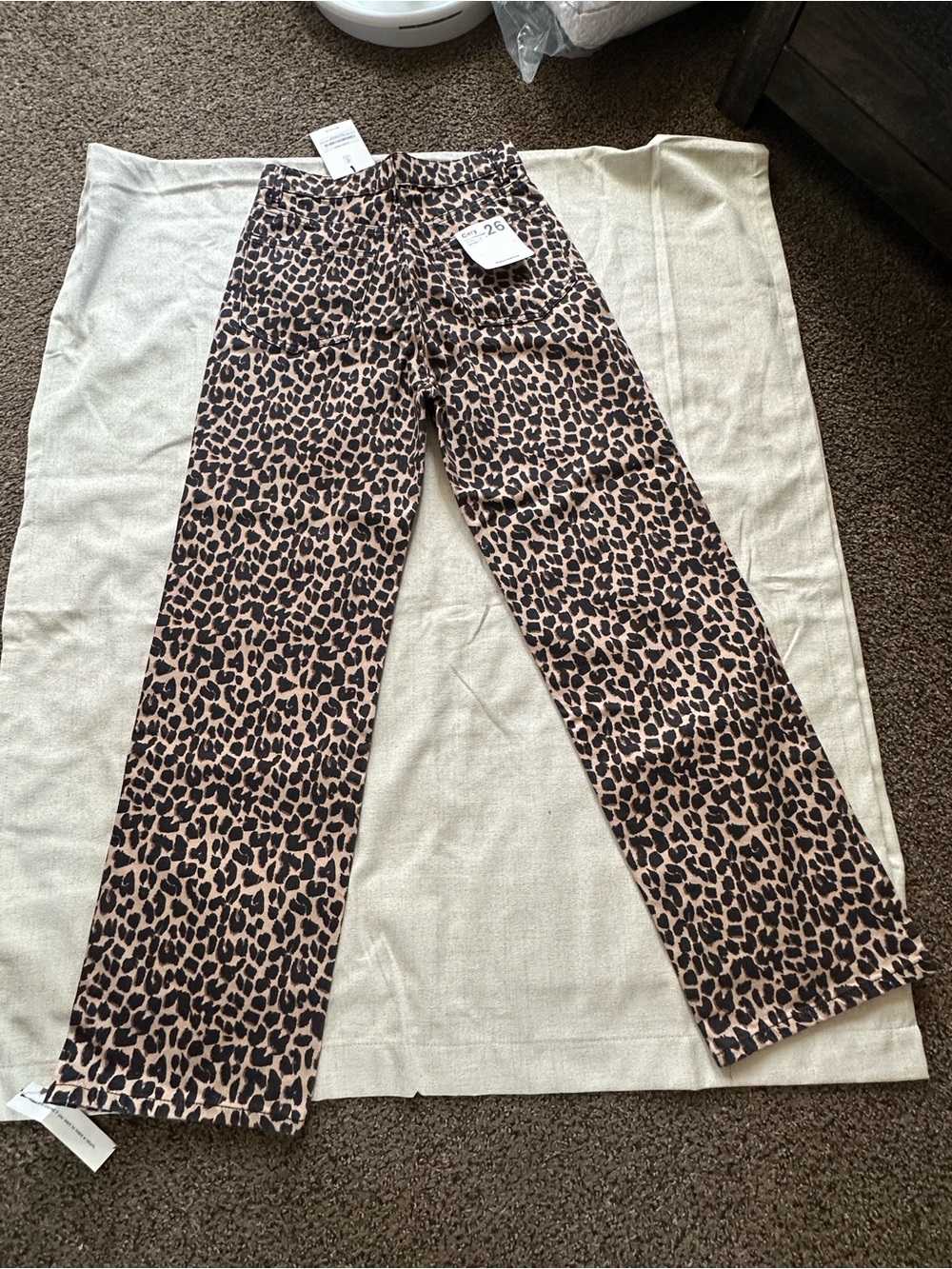 Reformation Leopard-Print Wide Leg Pants - Tan & Black - Picture 4 of 7